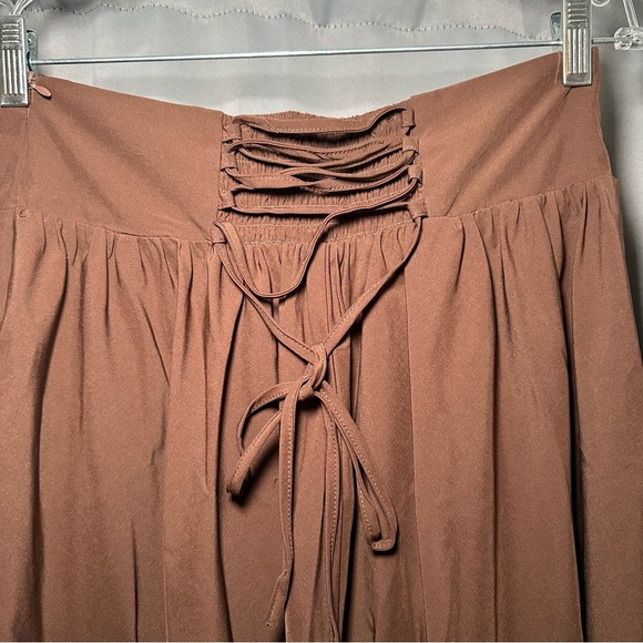 Scarlet Darkness Brown High Waist A-Line Renaissance Swing Skirt with Pockets M - Picture 15 of 16